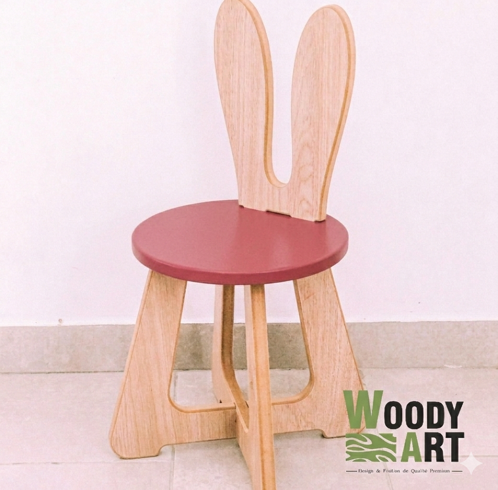 Pack table & 2 chaises Design lapin / طقم طاولة وكراسي للأطفال - تصميم أرنب