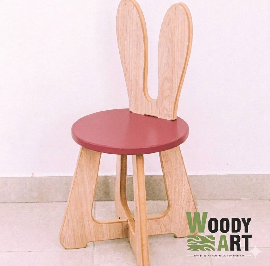 Pack table & 2 chaises Design lapin / طقم طاولة وكراسي للأطفال - تصميم أرنب