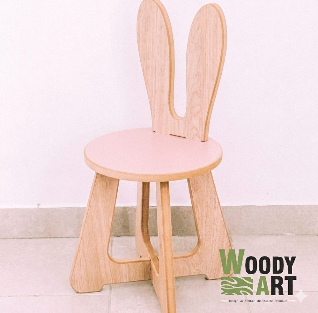 Pack table & 2 chaises Design lapin / طقم طاولة وكراسي للأطفال - تصميم أرنب