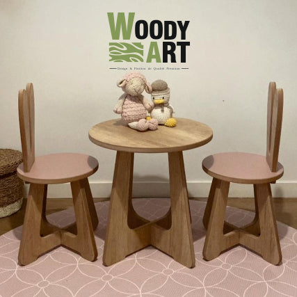 Pack table & 2 chaises Design lapin / طقم طاولة وكراسي للأطفال - تصميم أرنب