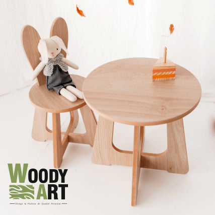 Pack table & 2 chaises Design lapin / طقم طاولة وكراسي للأطفال - تصميم أرنب