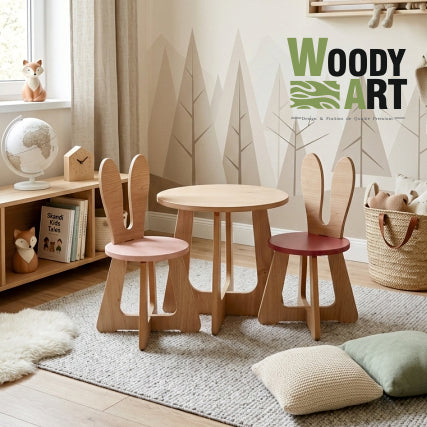 Pack table & 2 chaises Design lapin / طقم طاولة وكراسي للأطفال - تصميم أرنب